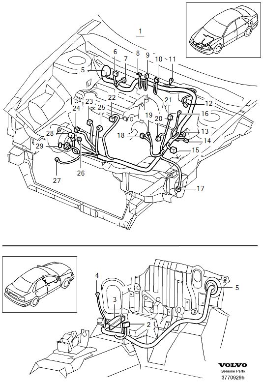 2006 Volvo XC90 Cable terminal. Harness, Component, Ground - 970789