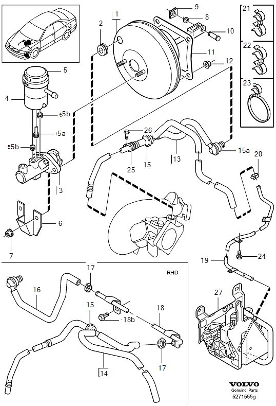 2000 Volvo V40 Power Brake Booster Gasket - 30870282 | Sandberg Volvo ...