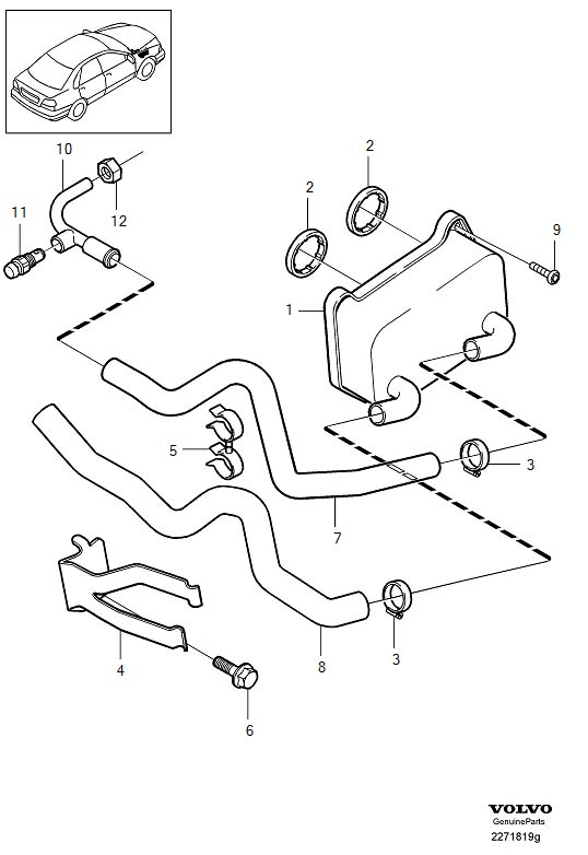 2012 Volvo XC90 Engine Oil Cooler Line Connector O Ring. Sealing Ring